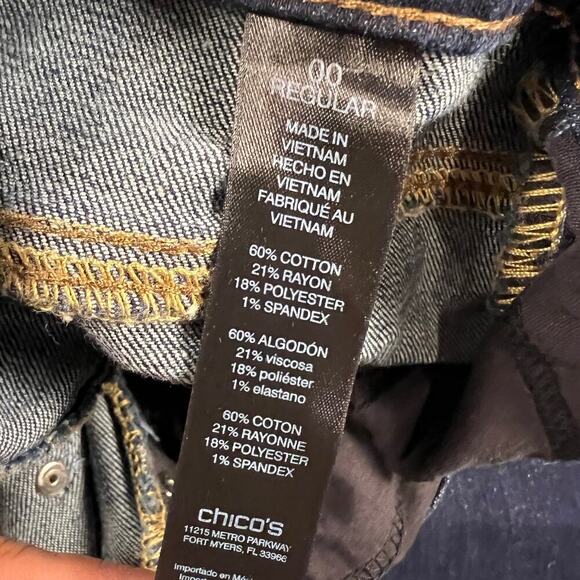 Chico’s The So Slimming Slim Straight Jean Dark Wash Chico’s Size 00 (Size 2) - Picture 6 of 11